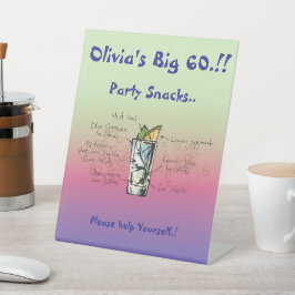 Blue Tahoe verjaardagsfeestje snacks Reclamebord Met Voetstuk