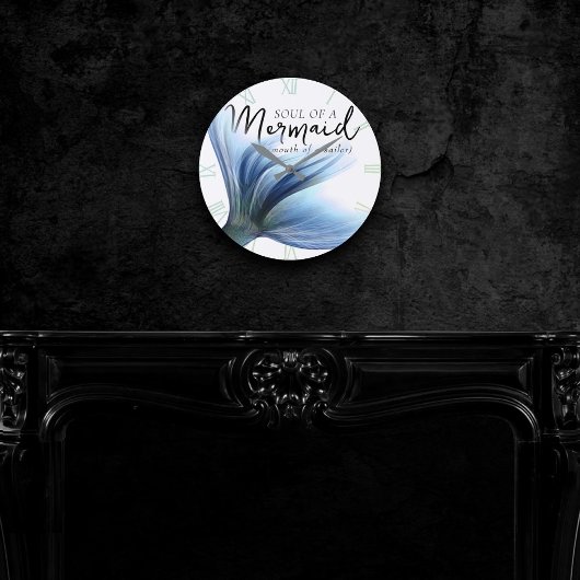 Blue Tail Soul of Mermaid Mouth of Sailor Gezegde Ronde Klok