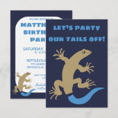 Blue Tailed Skink gepersonaliseerde feestuitnodigi Kaart (Voorkant / Achterkant)