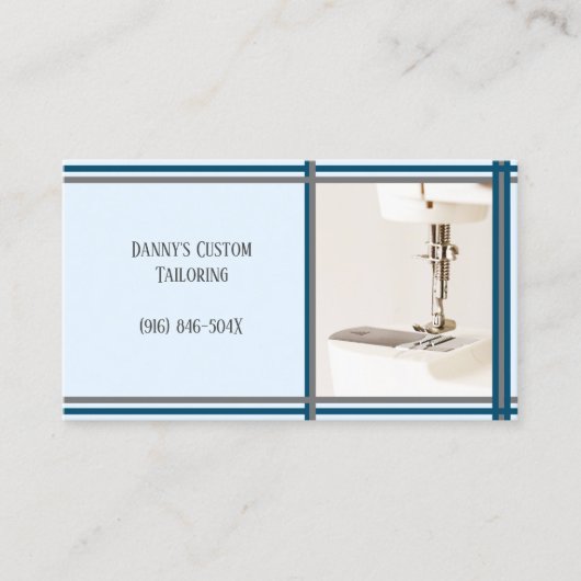 Blue Tailor naaimachine Visitekaartje (Voorkant)