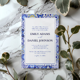 Blue Talavera Fiesta: Een Spaans-Mexicaanse bruilo Kaart