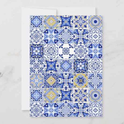 Blue Talavera Fiesta: Een Spaans-Mexicaanse bruilo Save The Date (Achterkant)