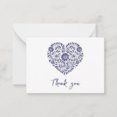 Blue Talavera hart dank u Notitiekaartje (Voorkant)