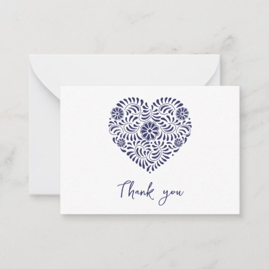 Blue Talavera hart dank u Notitiekaartje (Voorkant)