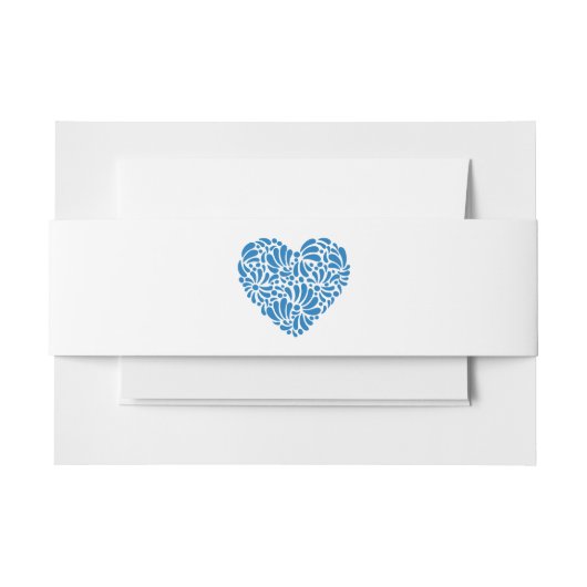 Blue Talavera Heart Invitation Uitnodigingen Wikkel (Voorkant Voorbeeld)