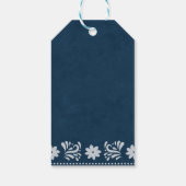 Blue Talavera Mexicaanse bruiloft Dank u Cadeaulabel (Achterkant)