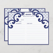 Blue Talavera Mexicaanse Tegel | Recipe Kaart (Voorkant / Achterkant)