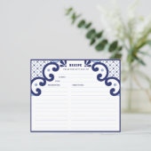 Blue Talavera Mexicaanse Tegel | Recipe Kaart (Staand voorkant)