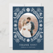 Blue Talavera Mexicaanse Theme Foto Dank u Kaart (Voorkant)