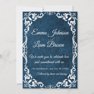 Blue Talavera Mexican Spanish Wedding Invitation Kaart
