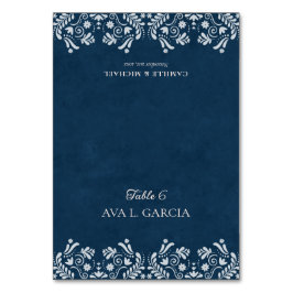 Blue Talavera Mexican Theme Wedding Place Cards Kaart