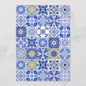 Blue Talavera Spaans Mexicaans Bruiloft Menu (Achterkant)