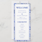 Blue Talavera Spaans Mexicaans huwelijksprogramma (Voorkant)