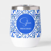 Blue Talavera Spaans tegels bruidsmeisjes geschenk (Voorkant)
