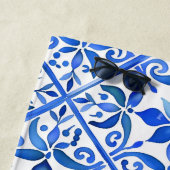 Blue Talavera Spaans tegels bruidsmeisjes geschenk Strandlaken (In situ)