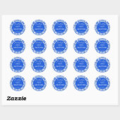 Blue Talavera Spaans tegels bruiloft gunst Ronde Sticker (Vel)