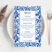 Blue Talavera  Spaans tegels bruiloft menu