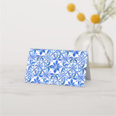 Blue Talavera  Spaans tegels bruiloft Plaatskaartje (Achterkant)
