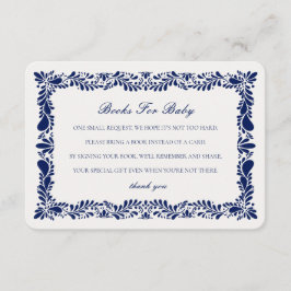 Blue Talavera Tegel Boeken Baby Invitation Insert Informatiekaartje