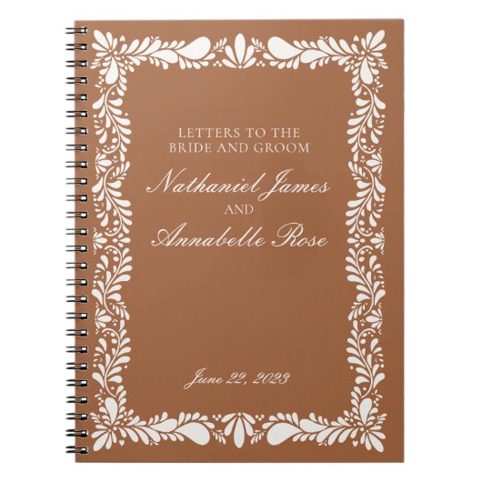 Blue Talavera Tegel Bruidsbrieven Bruid & Bruidego Notitieboek (Voorkant)