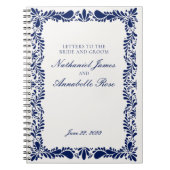 Blue Talavera Tegel Bruidsbrieven Bruid & Bruidego Notitieboek (Voorkant)