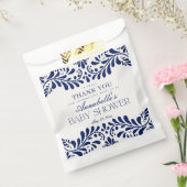 Blue Talavera Tegel Fiesta Baby shower Dessert Bedankzakje (Gezegeld)