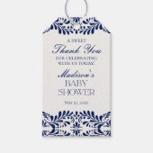 Blue Talavera Tegel Fiesta Baby shower Favoriet Cadeaulabel (Voorkant)