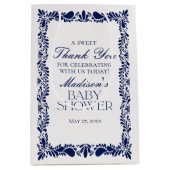 Blue Talavera Tegel Fiesta Baby shower Favors Medium Cadeauzakje (Voorkant)