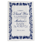 Blue Talavera Tegel Fiesta Baby shower Favors Medium Cadeauzakje (Achterkant)