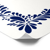 Blue Talavera Tegel Fiesta Baby shower Welkom Poster (Hoek)