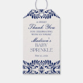 Blue Talavera Tegel Fiesta Baby Sprinkle Favoriet Cadeaulabel (Voorkant)