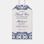 Blue Talavera Tegel Fiesta Baby Sprinkle Favoriet Cadeaulabel (Achterkant)