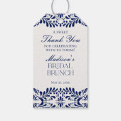 Blue Talavera Tegel Fiesta Bruids Brunch Favoriet Cadeaulabel (Achterkant)