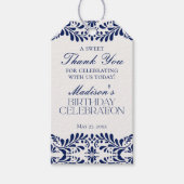 Blue Talavera Tegel Fiesta Verjaardagsfeest Favori Cadeaulabel (Voorkant)