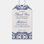 Blue Talavera Tegel Fiesta Verjaardagsfeest Favori Cadeaulabel (Achterkant)