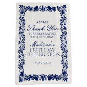 Blue Talavera Tegel Mexican Fiesta Verjaardagsguns Medium Cadeauzakje (Achterkant)