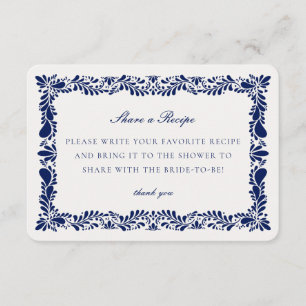 Blue Talavera Tegel Share Recept Uitnodiging Invoe Informatiekaartje