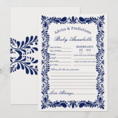 Blue Talavera Tegel Spaans advies voor Baby Kaart (Voorkant / Achterkant)