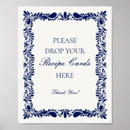 Blue Talavera Tegel Spaans Deel een Recept Bruid Poster