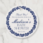 Blue Talavera Tegel Spaans Fiesta Baby shower Bedankjes Labels (Achterkant)