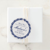 Blue Talavera Tegel Spaans Fiesta Baby shower Bedankjes Labels (In situ)