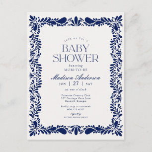 Blue Talavera Tegel Spaans Fiesta Baby shower Briefkaart