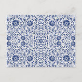Blue Talavera Tegel Spaans Fiesta Baby shower Briefkaart (Achterkant)