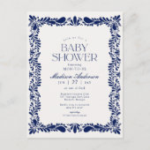 Blue Talavera Tegel Spaans Fiesta Baby shower Briefkaart (Voorkant)