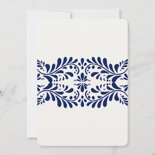 Blue Talavera Tegel Spaans Fiesta Baby shower Kaart (Achterkant)