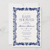 Blue Talavera Tegel Spaans Fiesta Baby shower Kaart (Voorkant)
