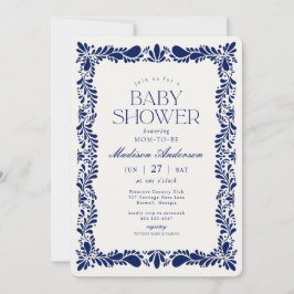 Blue Talavera Tegel Spaans Fiesta Baby shower Kaart