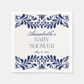 Blue Talavera Tegel Spaans Fiesta Baby shower Servet (Voorkant)