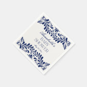 Blue Talavera Tegel Spaans Fiesta Baby shower Servet (Hoek)