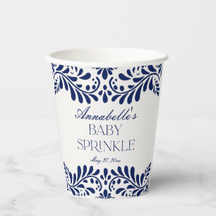 Blue Talavera Tegel Spaans Fiesta Baby Sprinkle Papieren Bekers